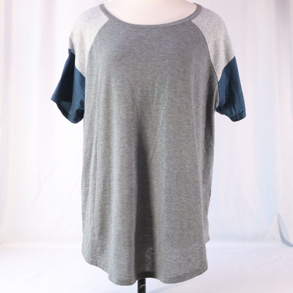 Jersey Style T-shirt Short Sleeve Color Block Women's Size 20W